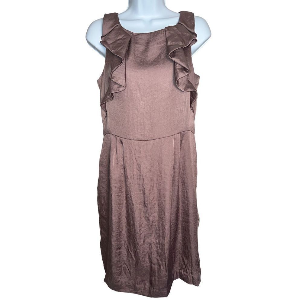 LOFT mauve ruffle dress SZ 6